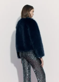 Abrigo Corto Efecto Pelo-Brownie Spain Hot