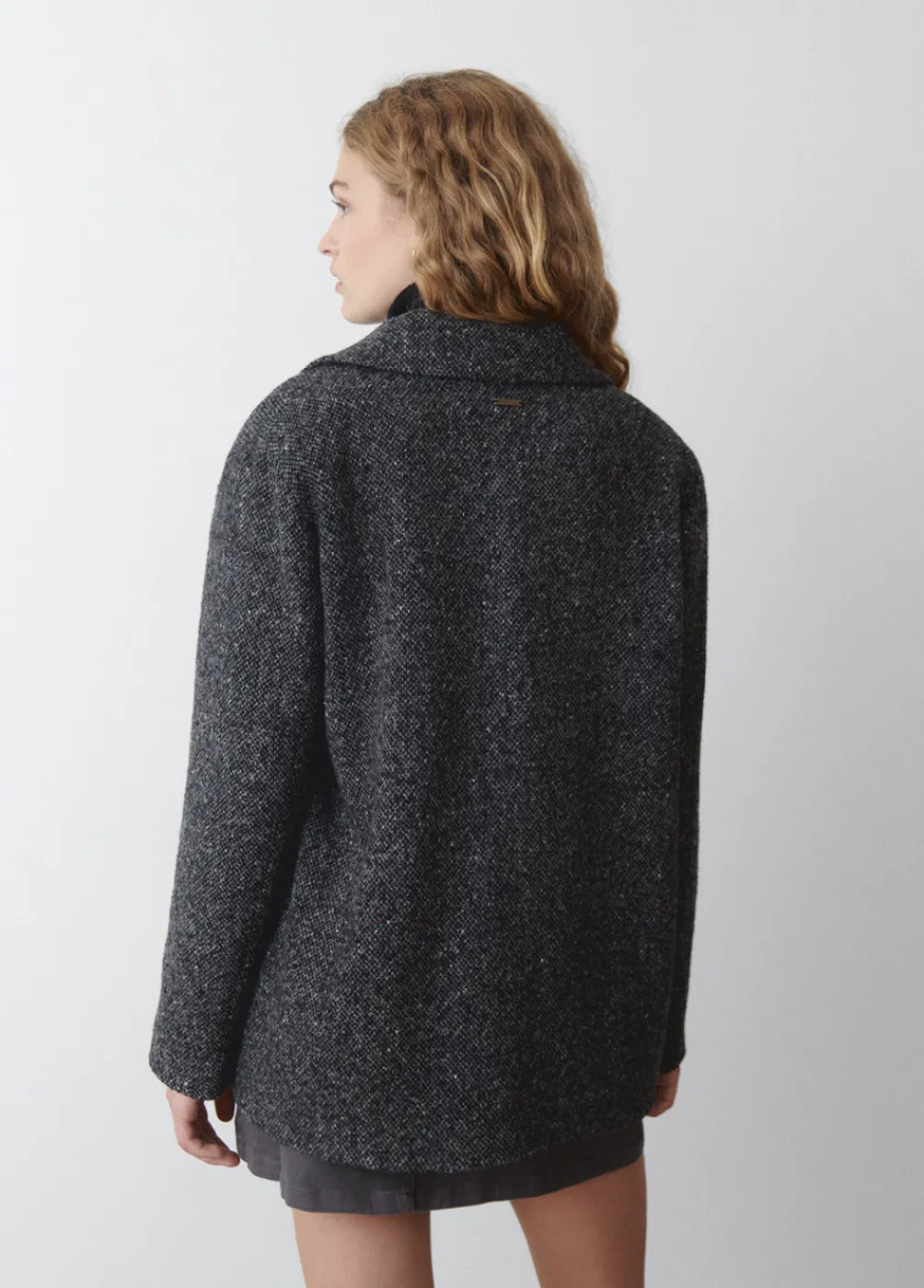 Abrigo Cruzado Jaspeado-Brownie Spain Hot