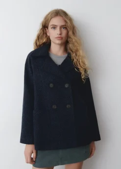 Abrigo Cruzado Jaspeado Con Bolsillos-Brownie Spain Clearance