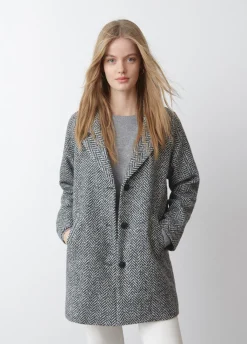 Abrigo Espiga Largo Medio-Brownie Spain Discount