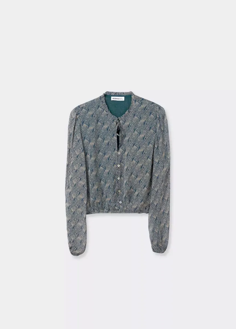 Blusa Corta Botones Estampado-Brownie Spain Best