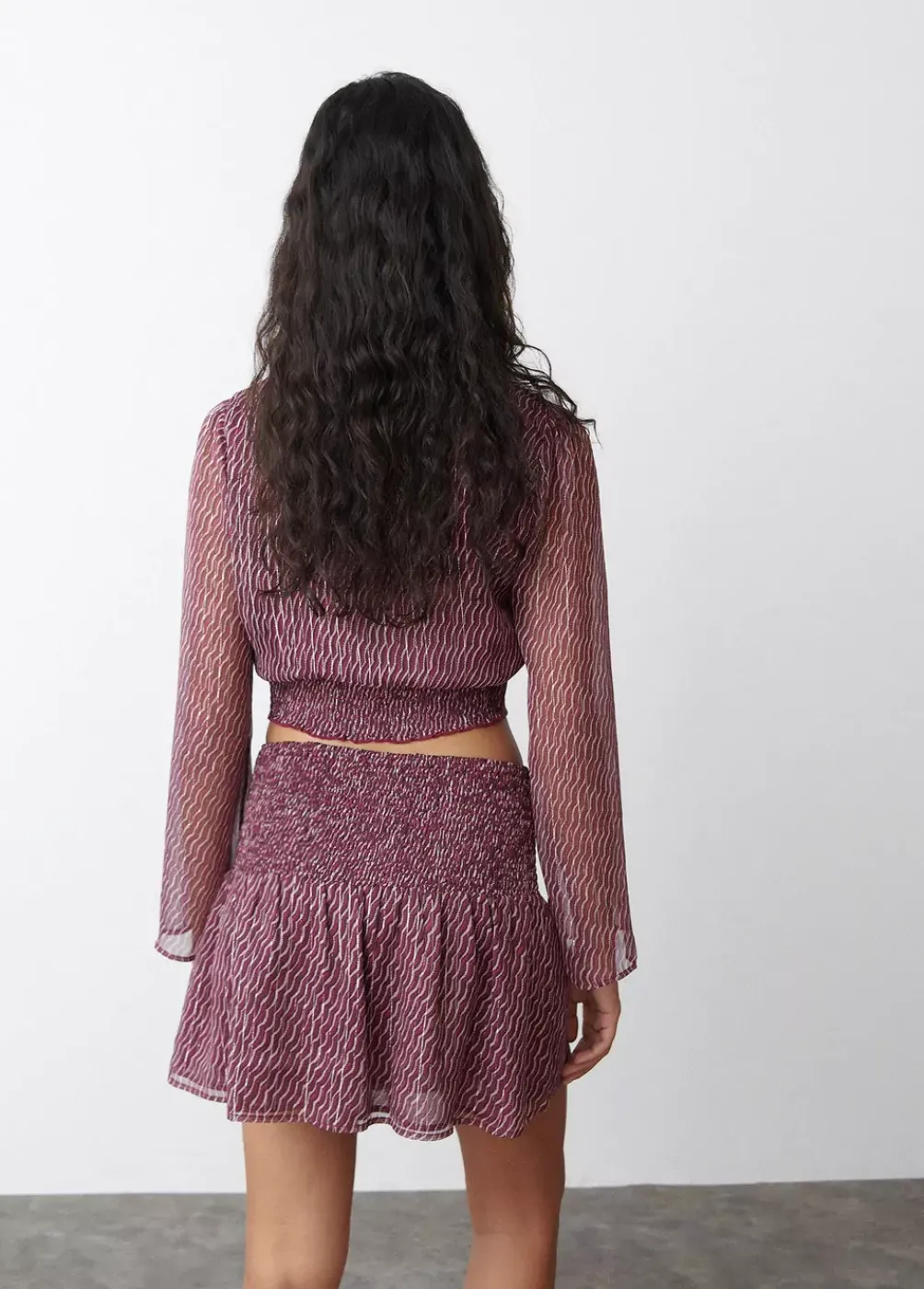 Blusa Mangas Volumen Lace Up-Brownie Spain Fashion