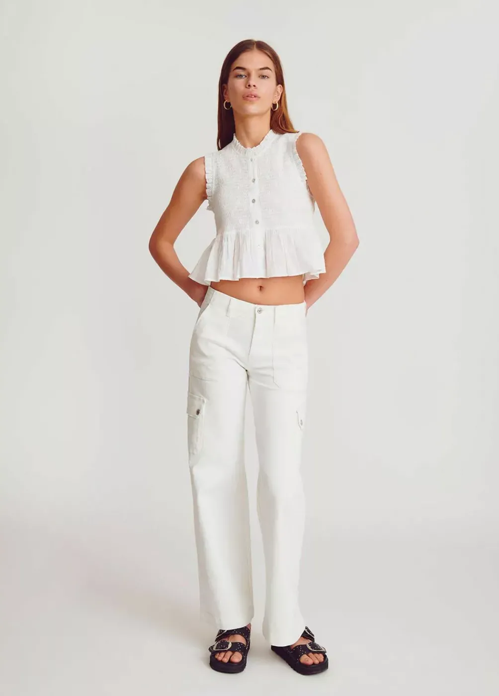 Blusa Smock Sin Mangas-Brownie Spain Online