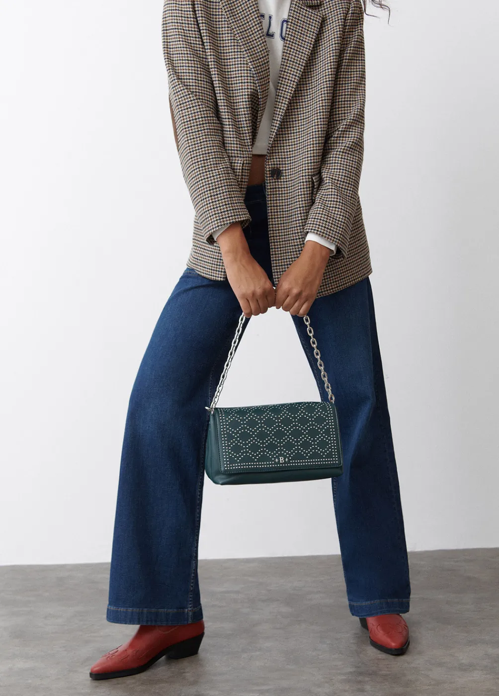 Bolso Mediano Solapa Tachas-Brownie Spain Sale