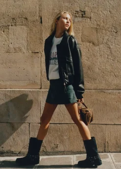 Bota Biker Tachas Punta Cuadrada Piel-Brownie Spain Clearance