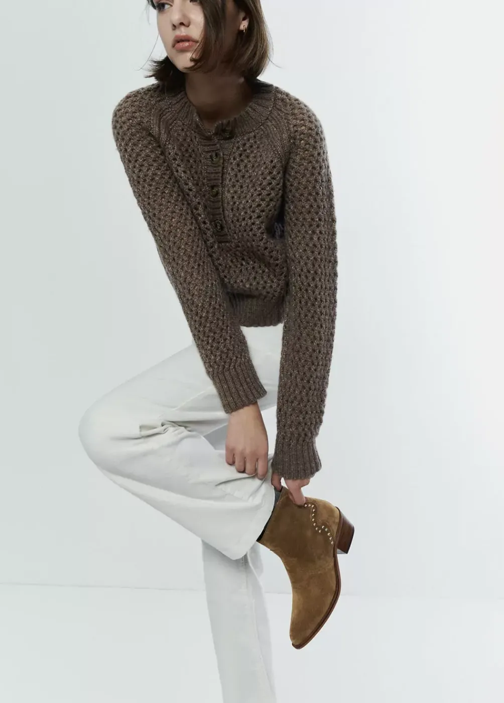 Botin Tachas Talon Piel-Brownie Spain New