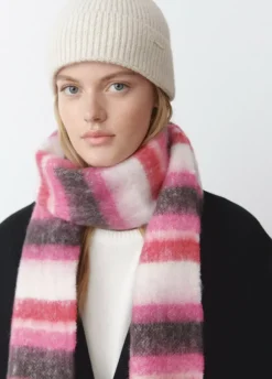 Bufanda Gruesa Estrecha Rayas Flecos-Brownie Spain New