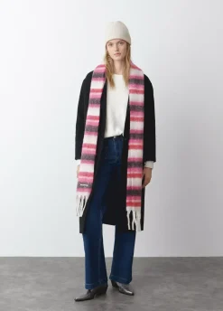 Bufanda Gruesa Estrecha Rayas Flecos-Brownie Spain New