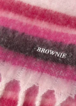Bufanda Gruesa Estrecha Rayas Flecos-Brownie Spain New