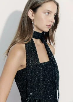 Bufanda Lentejuelas Fiesta Negro-Brownie Spain Fashion