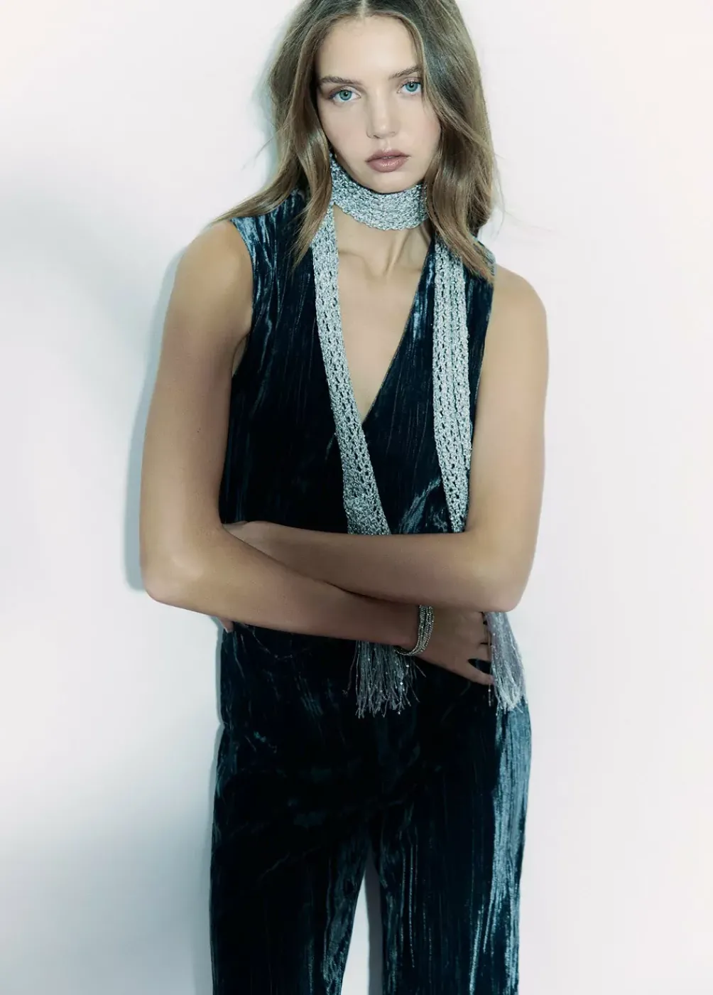 Bufanda Lentejuelas Fiesta Plata-Brownie Spain Best