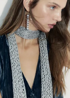 Bufanda Lentejuelas Fiesta Plata-Brownie Spain Best