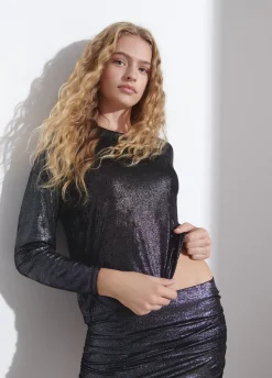 Camiseta Apertura Hombros Brillo-Brownie Spain Discount