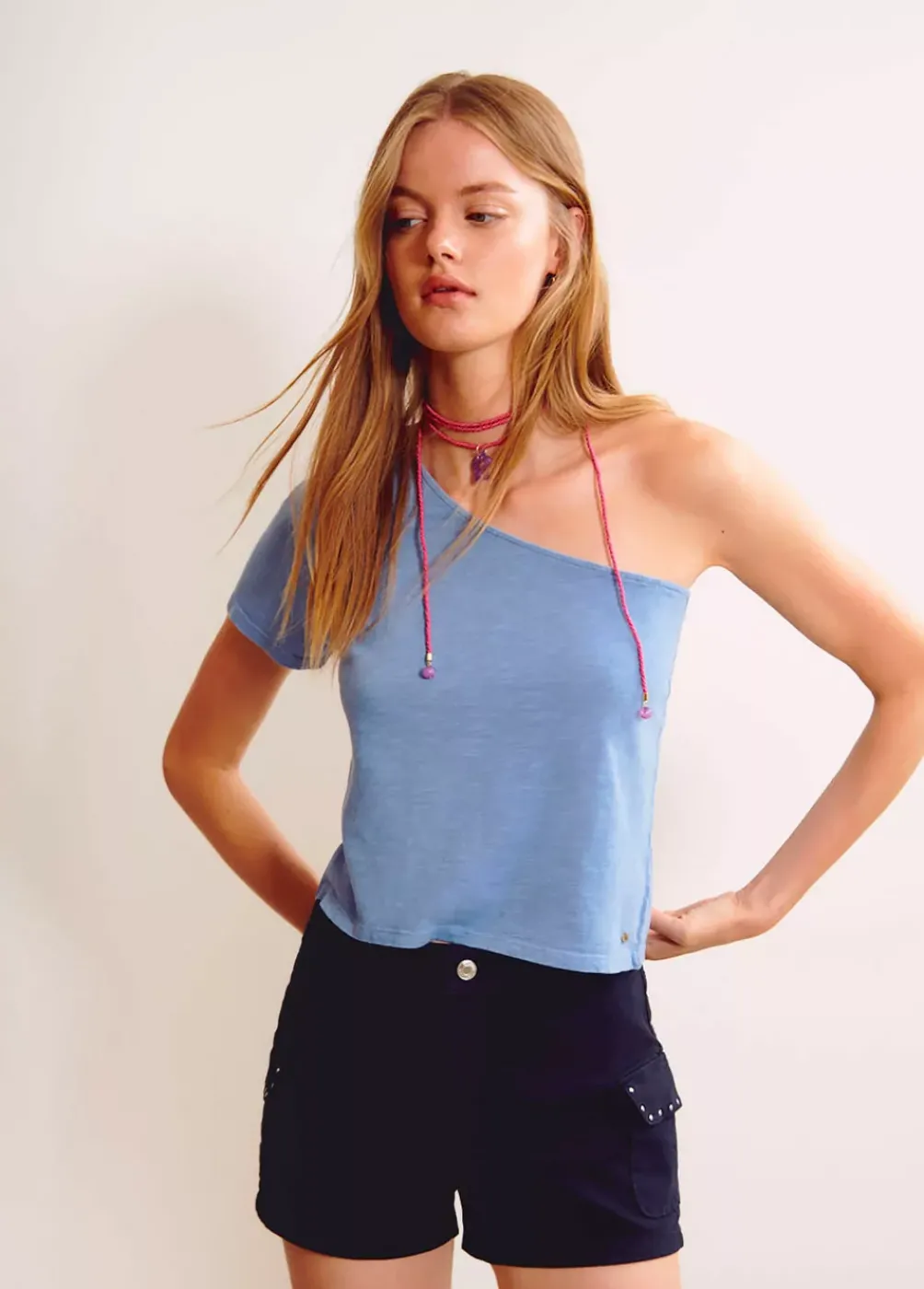 Camiseta Asimetrica Manga Corta-Brownie Spain Online