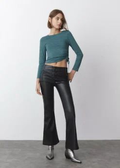 Camiseta Asimetrica Rayas Frunce-Brownie Spain Outlet