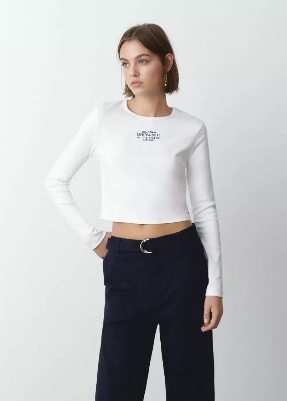 Camiseta Baby Tee Manga Larga-Brownie Spain Clearance