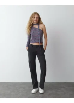 Camiseta Manga Larga Asimetrica Chocker-Brownie Spain Fashion