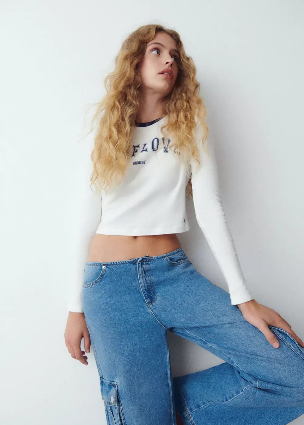 Camiseta Manga Larga Contraste-Brownie Spain Outlet