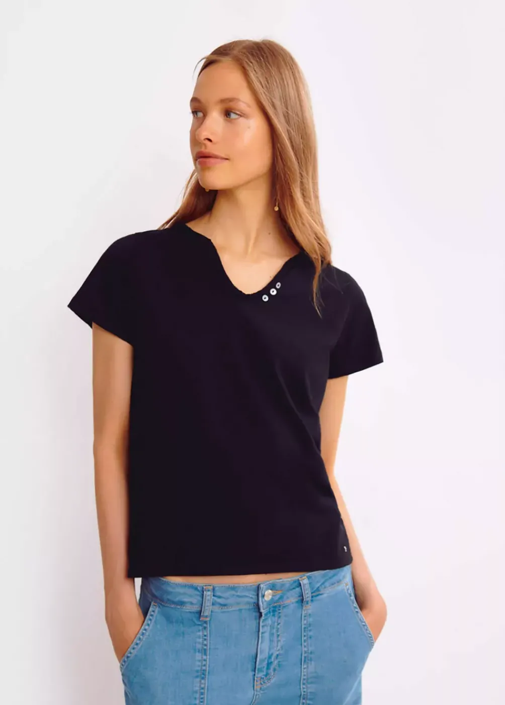 Camiseta Mar Basica Botones Organica | Compra Camisetas | Otono-Invierno 2021-Brownie Spain Sale