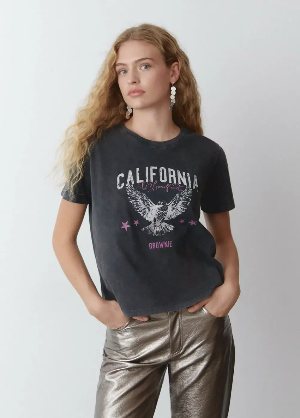 Camiseta Print Aguila Manga Corta-Brownie Spain Online