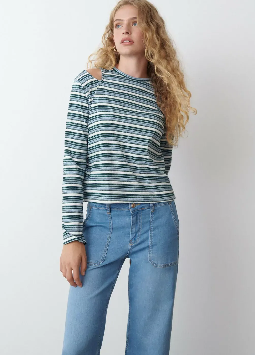 Camiseta Rayas Cut Out-Brownie Spain Clearance