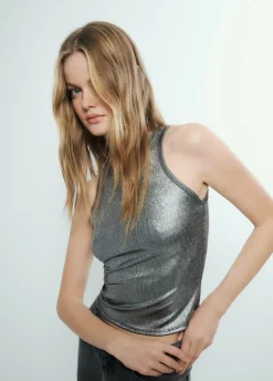 Camiseta Tirantes Rib Foil-Brownie Spain Fashion