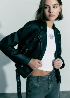 Cazadora Efecto Piel-Brownie Spain Best