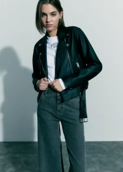 Cazadora Efecto Piel-Brownie Spain Best