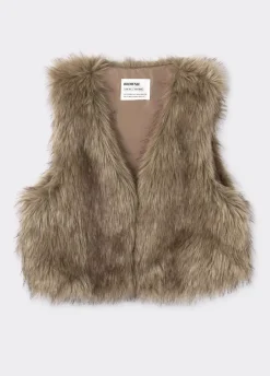 Chaleco Cropped Efecto Pelo-Brownie Spain Online