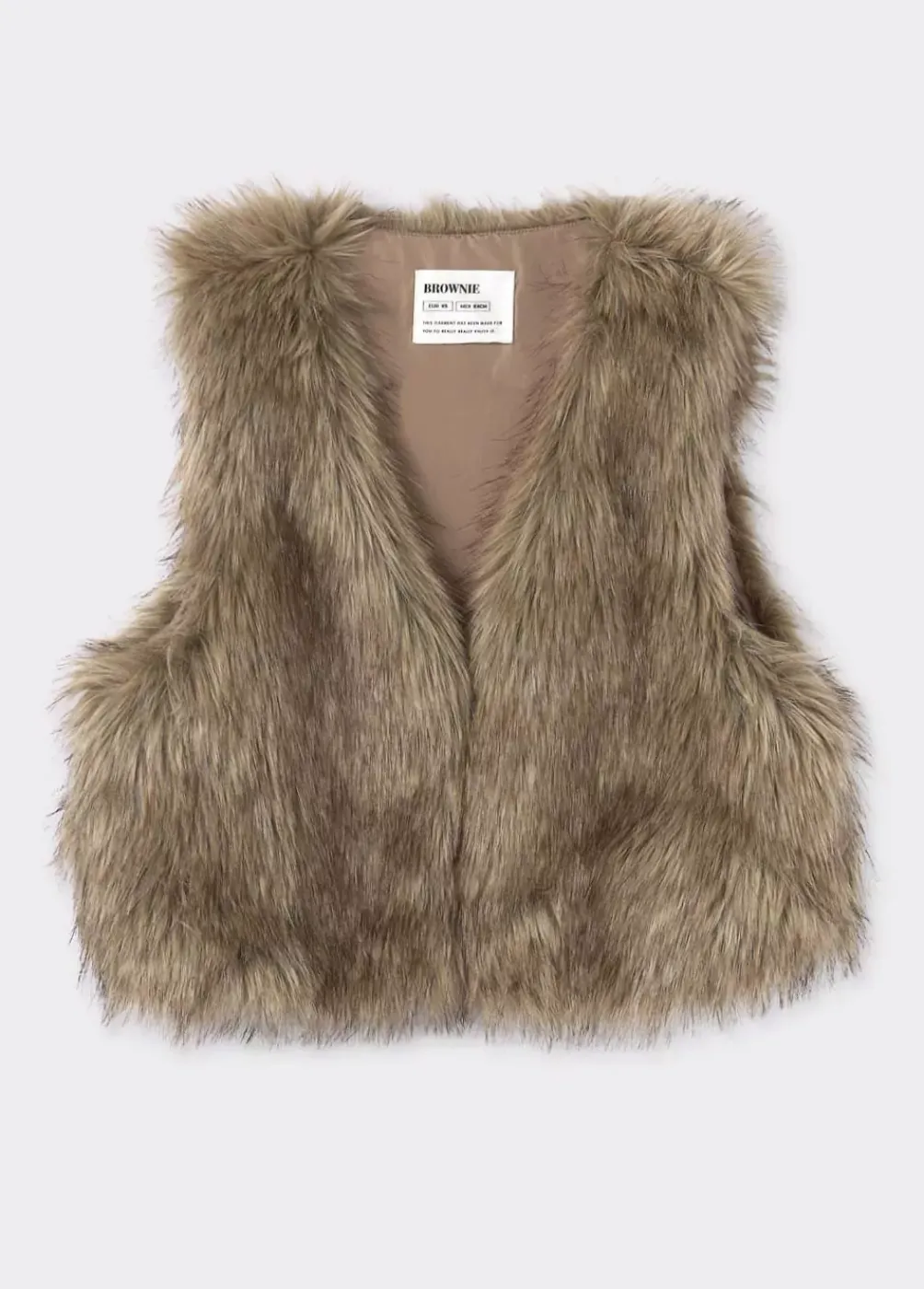 Chaleco Cropped Efecto Pelo-Brownie Spain Online