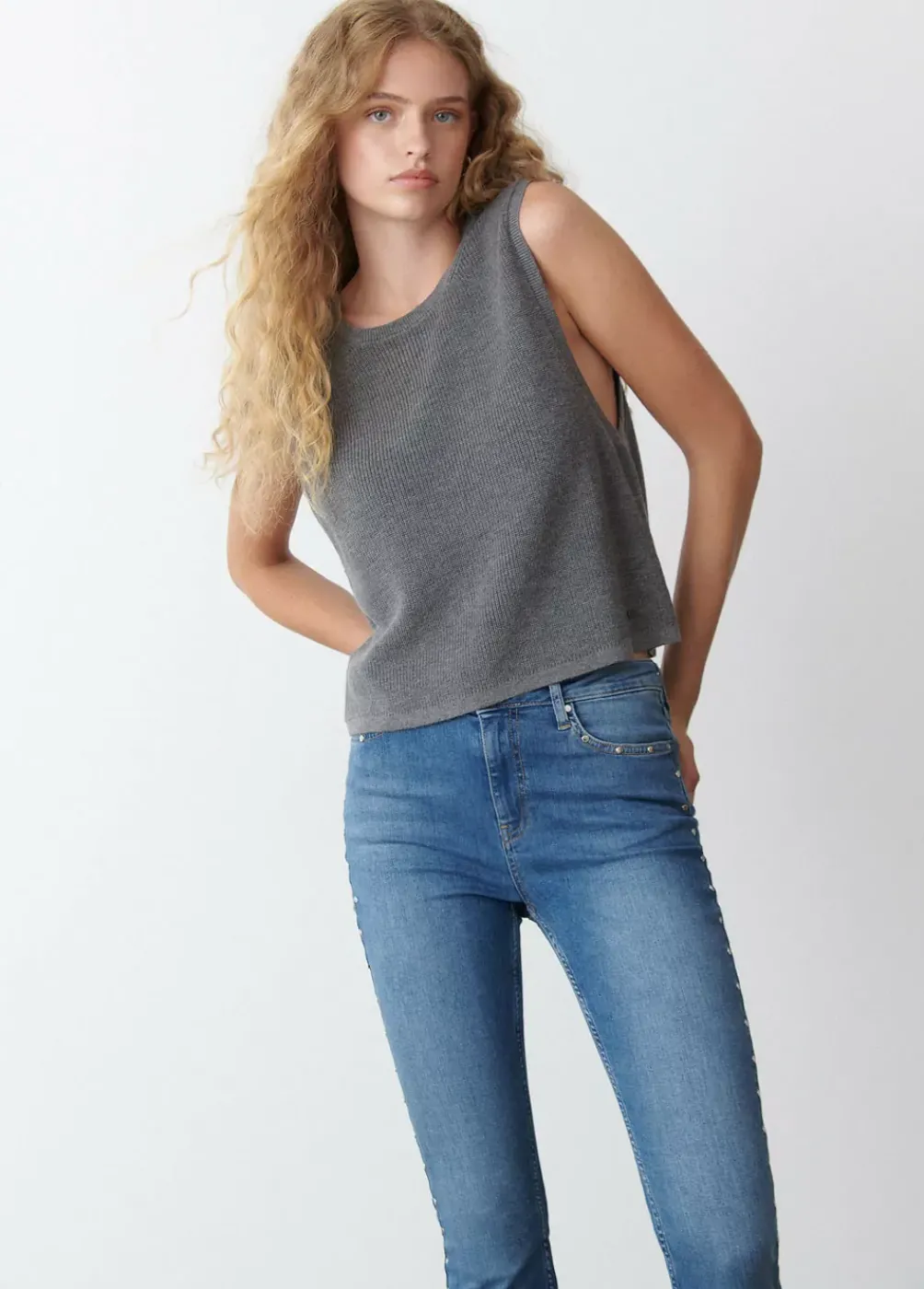 Chaleco Cuello Redondo Punto-Brownie Spain Fashion