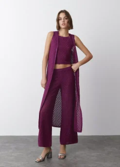 Chaleco Largo Hilo Metalizado-Brownie Spain Best