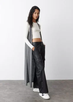 Chaleco Largo Punto Liso-Brownie Spain Clearance