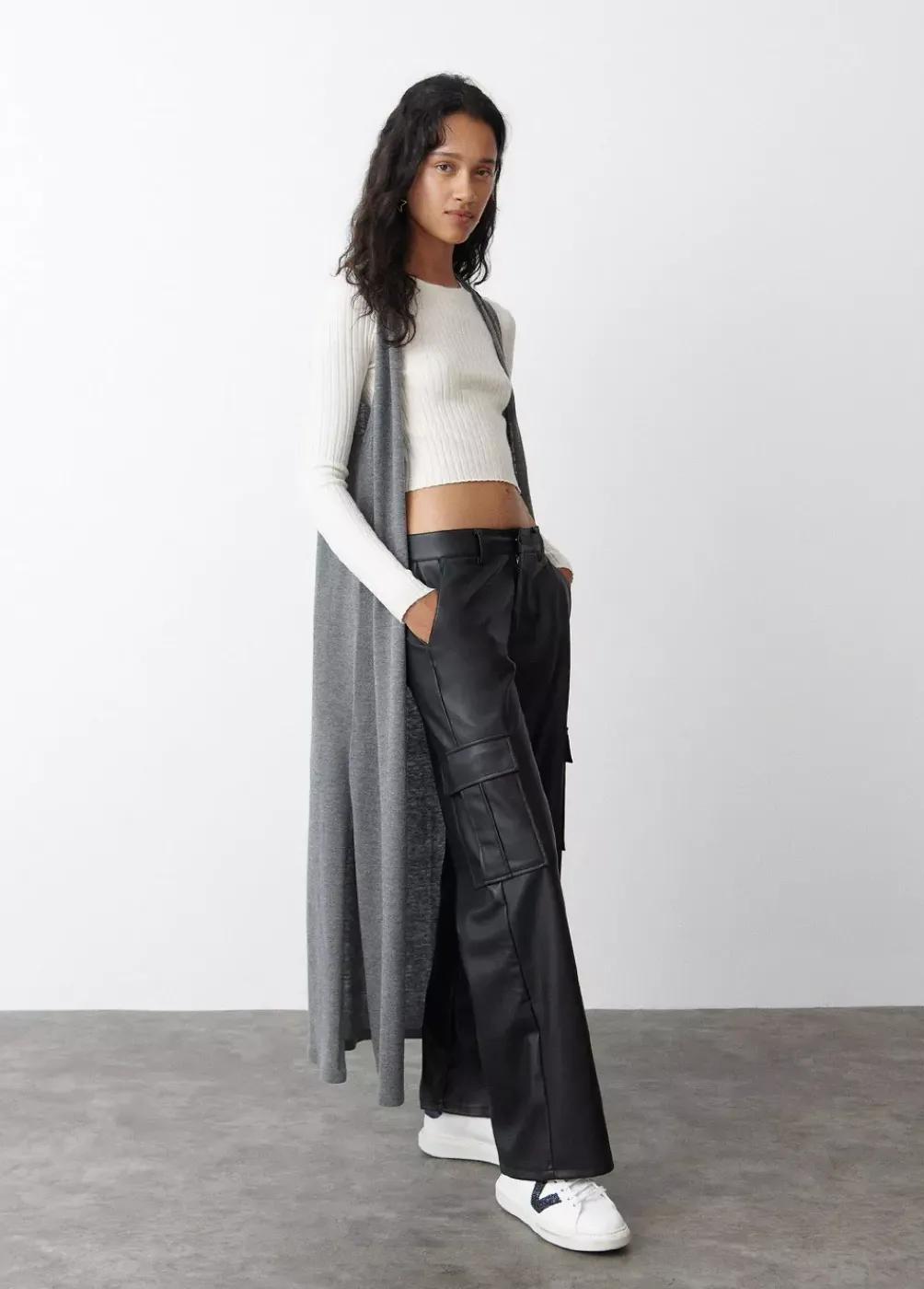 Chaleco Largo Punto Liso-Brownie Spain Clearance