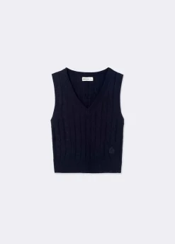 Chaleco Pico Trenzas Bordado-Brownie Spain New