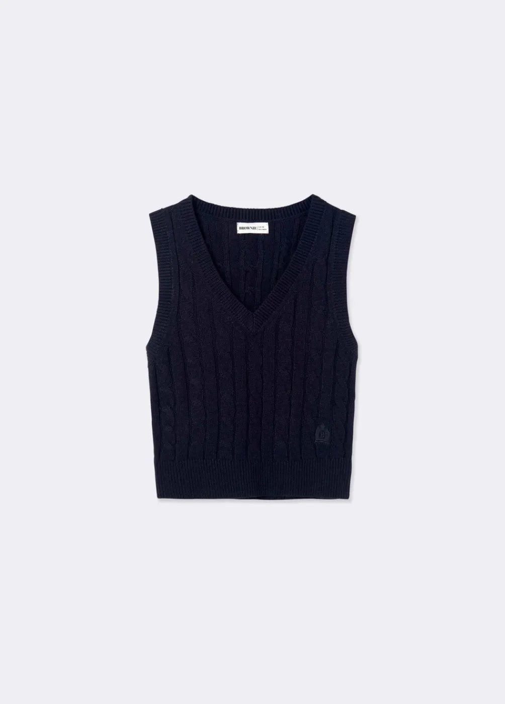 Chaleco Pico Trenzas Bordado-Brownie Spain New