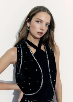 Chaleco Terciopelo Pedreria-Brownie Spain Fashion