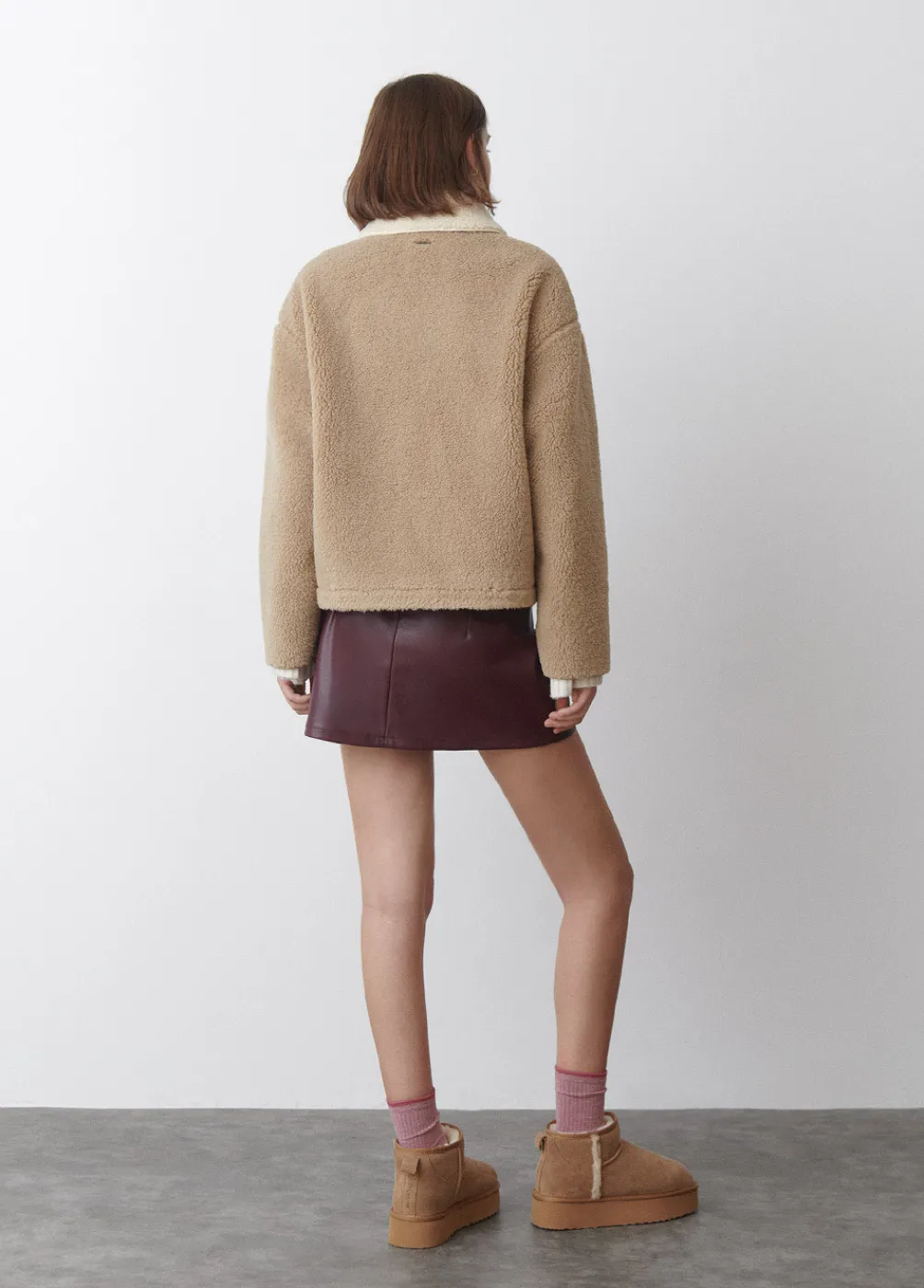 Chaqueta Borreguito Cuello Contraste-Brownie Spain Hot