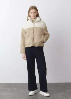 Chaqueta Polar Cremallera Contraste-Brownie Spain Discount