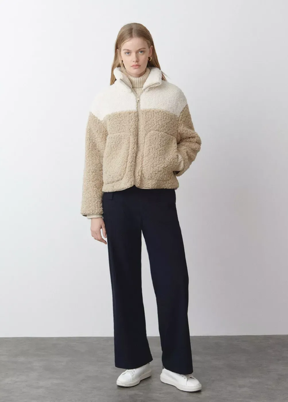 Chaqueta Polar Cremallera Contraste-Brownie Spain Discount