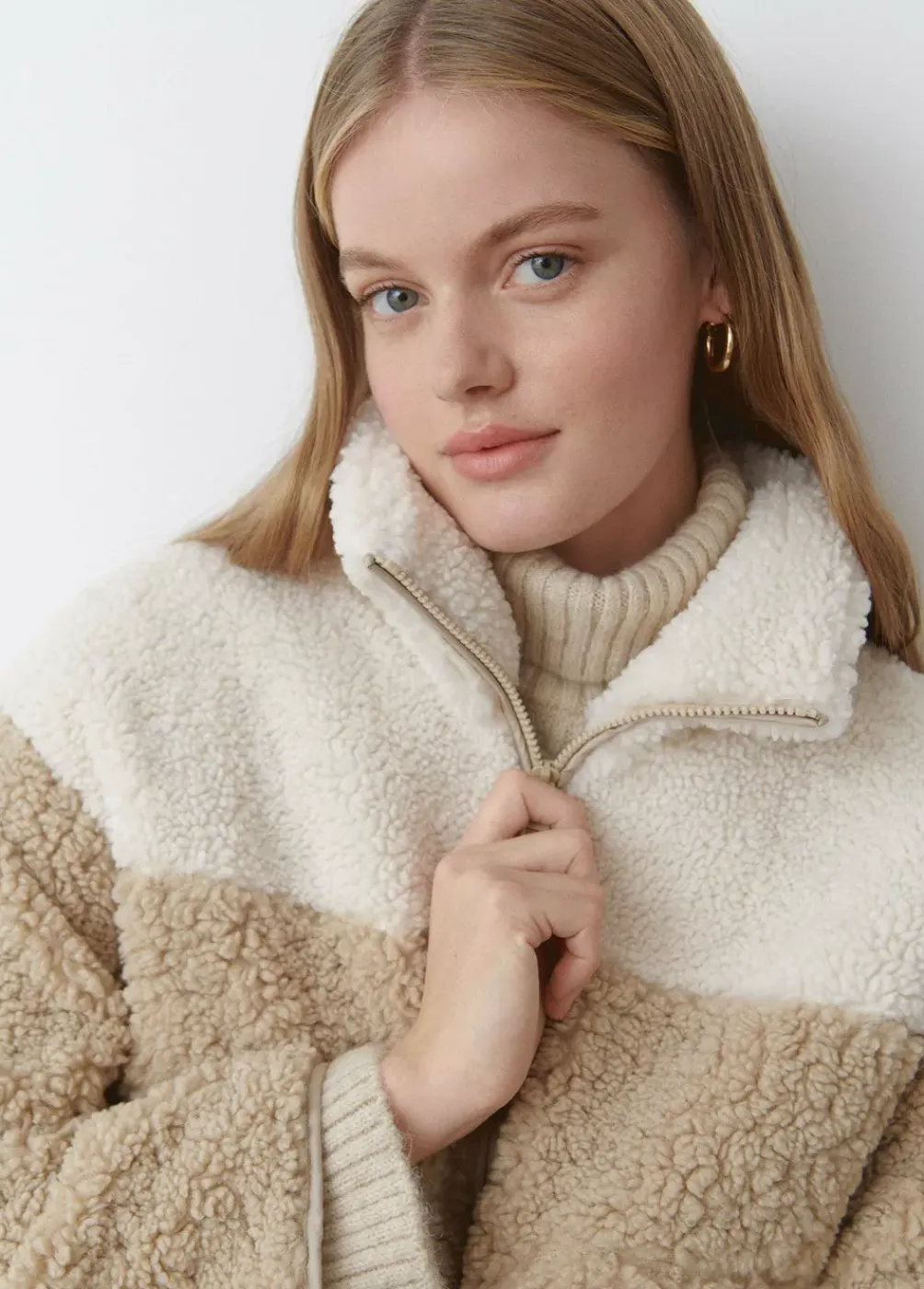 Chaqueta Polar Cremallera Contraste-Brownie Spain Discount