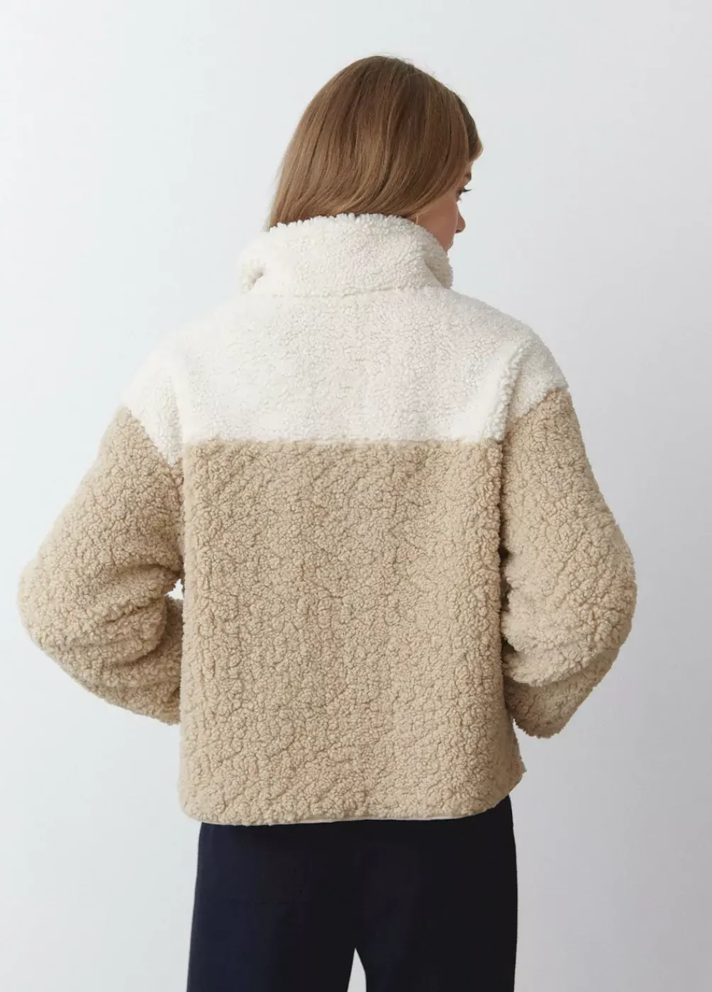 Chaqueta Polar Cremallera Contraste-Brownie Spain Discount