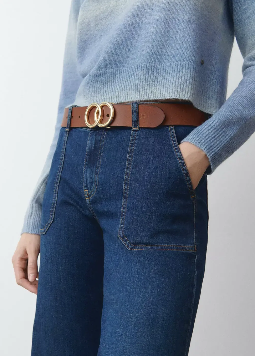 Cinturon Piel Hebilla Doble Piel-Brownie Spain Fashion