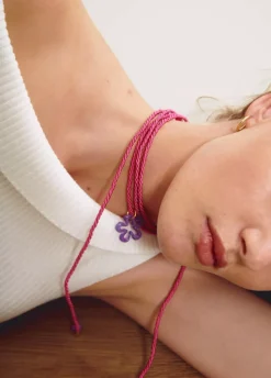 Collar Algodon Flor Resina-Brownie Spain Fashion