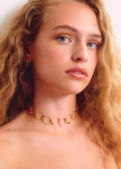 Collar Choker Aros Piedras-Brownie Spain New