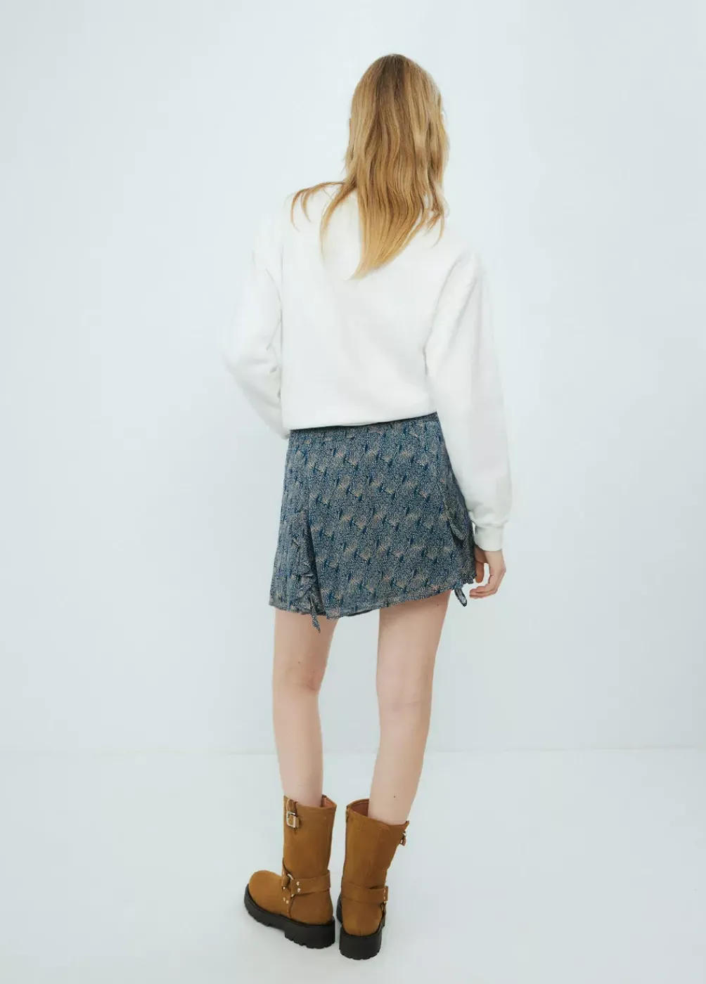 Falda Corta Picos Estampada-Brownie Spain Online