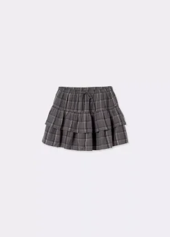 Falda Cuadros Con Lino-Brownie Spain Discount