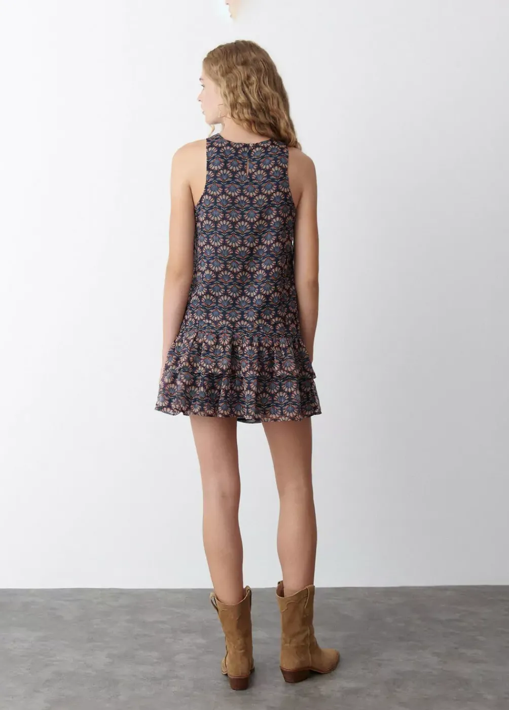 Falda Estampado Indio Volantes Lurex-Brownie Spain Hot