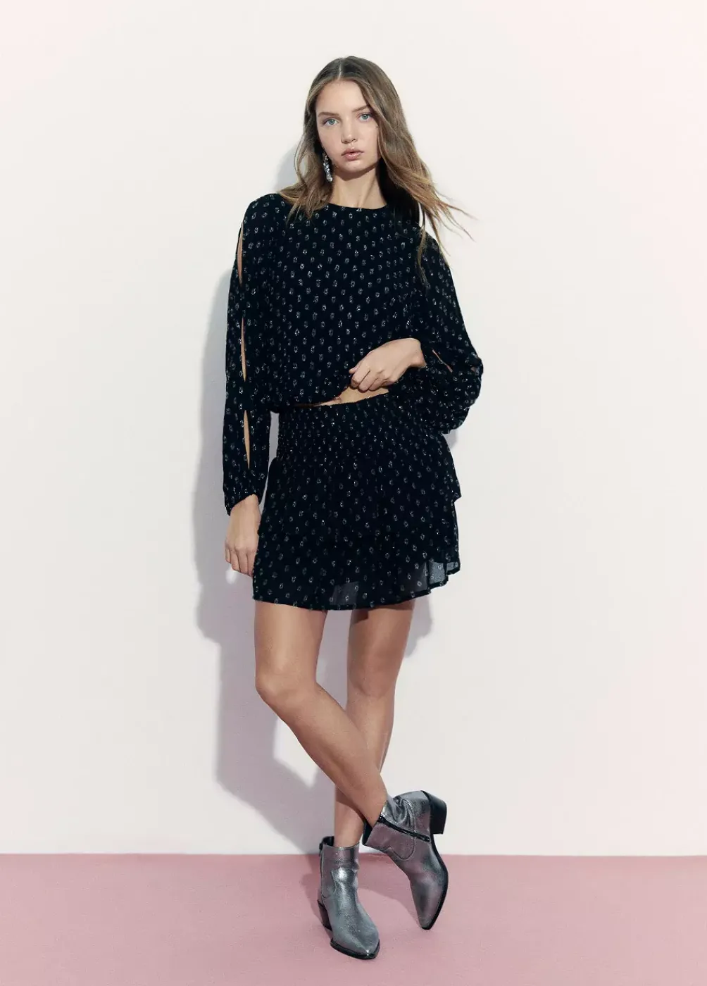 Falda Gomas Volantes Dobby-Brownie Spain Fashion