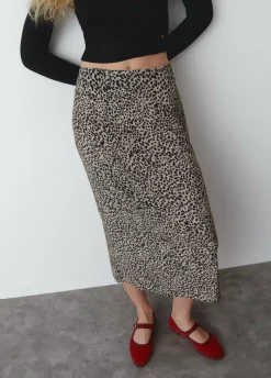 Falda Midi Mancha Animal-Brownie Spain Clearance